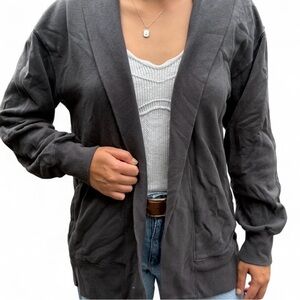 Abercrombie & Fitch Charcoal Open-Front Cardigan